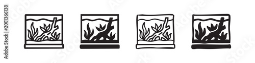 Set of four aquarium icons