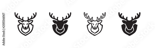 Set of four deer head icons