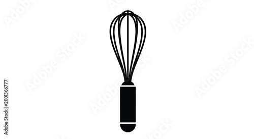 Slika na platnu whisk silhouette on white background high quality professional detailed modern e
