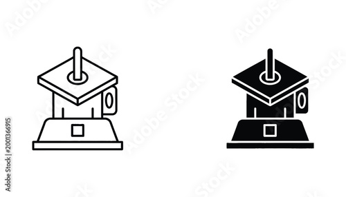 Retro video game joystick controller vector icon representing classic gaming culture digital entertainment and nostalgic arcade experiences perfect for technology and recreation themes
