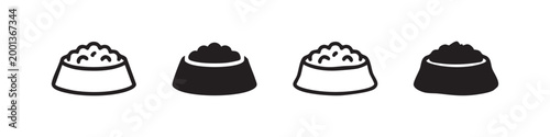 Set of Sushi Icons: Two Line Art, Two Solid Black Silhouettes