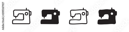 Sewing Machine Icon Set for Tailoring and Crafting