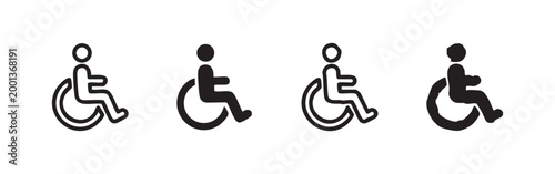 Disabled Person Wheelchair Icons for Accessibility and Inclusion