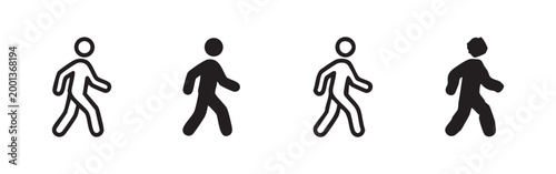 Pedestrian Walking Person Icons for Movement and Health