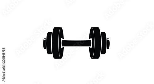 Bild auf Leinwand dumbbell silhouette on white background high quality professional detailed moder