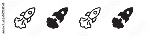 Space rocket icon set for startup business and innovative technology