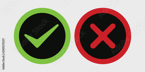 Check mark symbols for validation, Tick symbol in green color. Flat modern checkmark design. checkmark illustration. set button correct right wrong buttons or yes or no checkmark. 