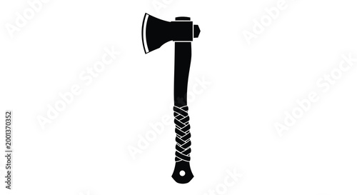 axe silhouette with braided handle on white background high quality professional detailed modern elegant stylish clean crisp vibrant colorful digital