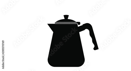 kettle silhouette with handle and spout on white background high quality professional detailed modern elegant stylish clean crisp vibrant colorful