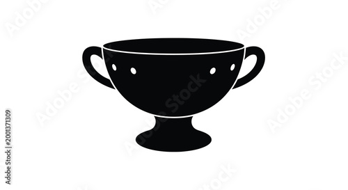 trophy cup silhouette with handles and pedestal on white background high quality professional detailed modern elegant stylish clean crisp vibrant