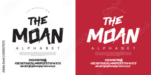 Foto The Moan Brush Decorative Font for Horror Movie Poster and Scary Halloween Party