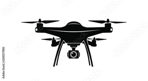 drone silhouette with camera on white background high quality professional detailed modern elegant stylish clean crisp vibrant colorful digital creative