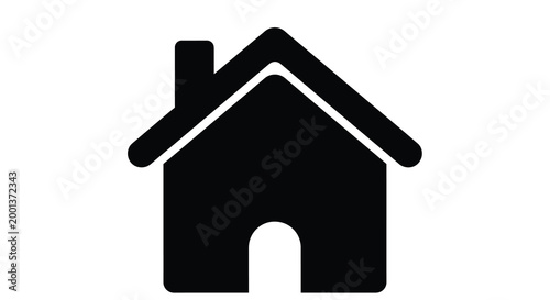 house silhouette with triangular roof and chimney on white background high quality professional detailed modern elegant stylish clean crisp vibrant