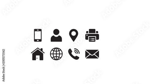 Contact and communication icons.