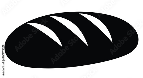 bread loaf silhouette with diagonal slashes on white background high quality professional detailed modern elegant stylish clean crisp vibrant colorful