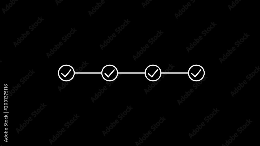 4 step infographic process with check mark icon animation. Animated ...