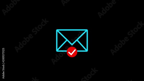 Email envelope with a check mark symbol.Mail check mark. Official confirmation message, mail sent successfully, e-mail delivery, verification email.