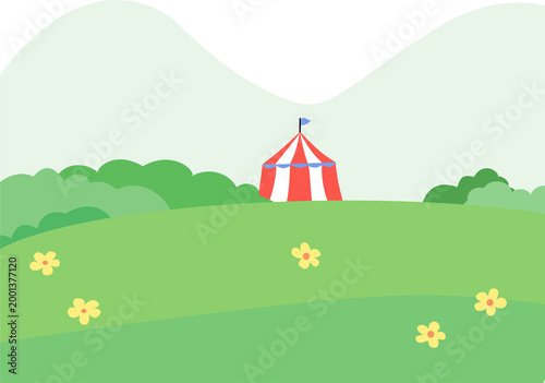 Circus Tent in Meadow Landscape