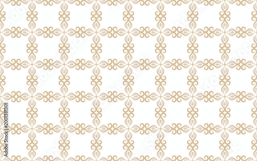 Ornate checkered seamless pattern. Floral and geometric background for interior design, wallpaper, tiles, fabric. Blend of traditional and modern aesthetics