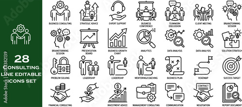 consulting line icons