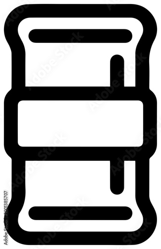 Minimalist icon of cold pack for instant ice therapy black and white design simple graphic