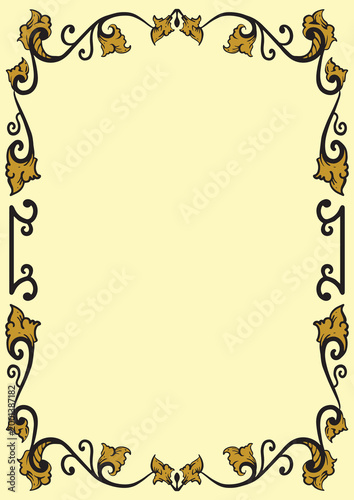 Classic Decorative Gold Border Frame with Floral Ornament