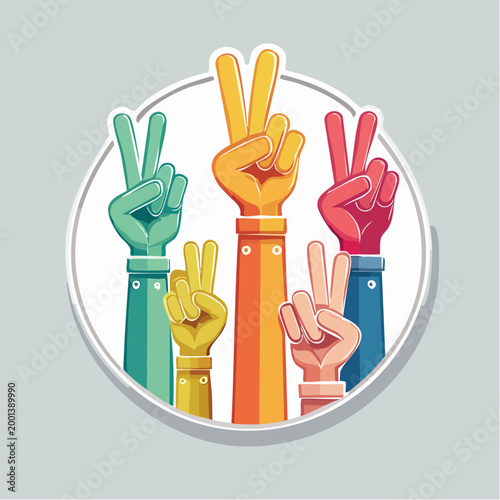 Diverse Hands Showing Peace Signs