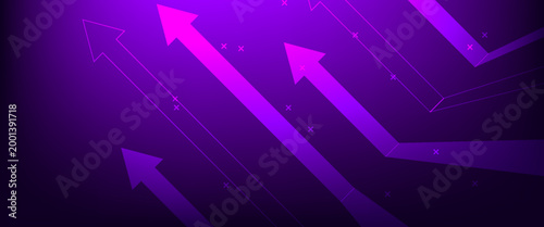 Abstract Purple Gradient Background with Rising Up Arrows, Business Growth and Financial Success Concept Vector Illustration, Modern Technology Progress and Data Analytics Design