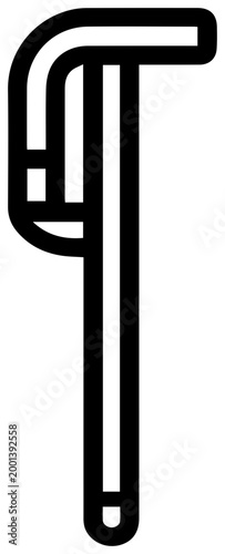 Simple black outline icon of a crutch with underarm support on white background for medical or healthcare concepts