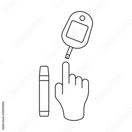 hand poking finger for blood glucose test