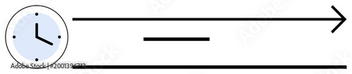 Business strategy, time management, project planning, workflow, deadline tracking, productivity enhancement. Clock icon with an arrow indicating time progression. Time management and deadline