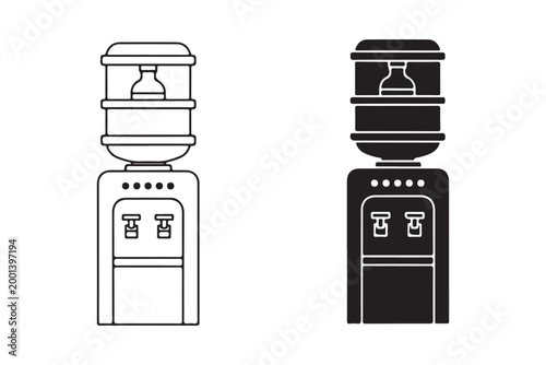Office water cooler station icon isolated on white background