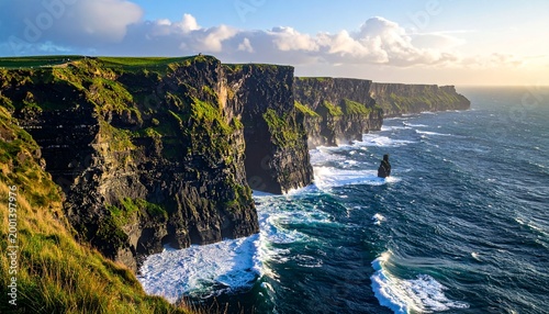 Cliffs of Ireland Ocean Landscape Seascape.