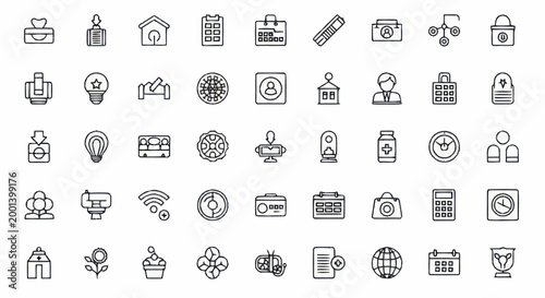 Collection of various business icons.