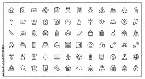Collection of various business icons.