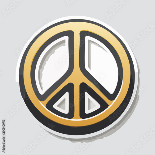 Golden Peace Symbol Sticker