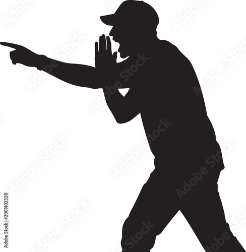 Person throwing punch silhouette style