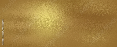 Gold metallic effect foil. Golden texture for design. Beautiful background. Abstract glitter mottled speckled structure. Shine glitterer metal effect. Gold surface. Backdrop golden metal plate. Vector