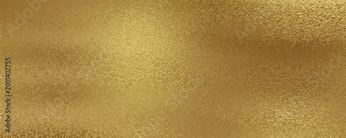 Gold metallic effect foil. Golden texture for design. Beautiful background. Abstract glitter mottled speckled structure. Shine glitterer metal effect. Gold surface. Backdrop golden metal plate. Vector
