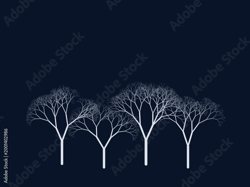Tableau sur toile L-System Tree Branching Pattern Natural Vector Background