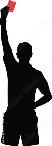 Referee showing red card in sports game