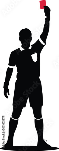 Referee showing red card in soccer game