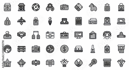 Collection of various business icons.