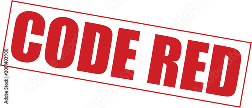 Code Red Stamp on White Background