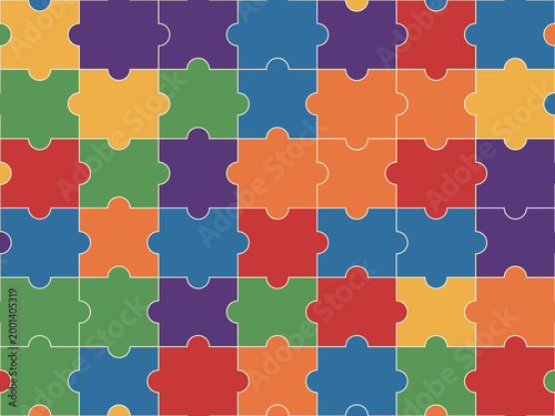 Vibrant Puzzle Tile Pattern Modern Design