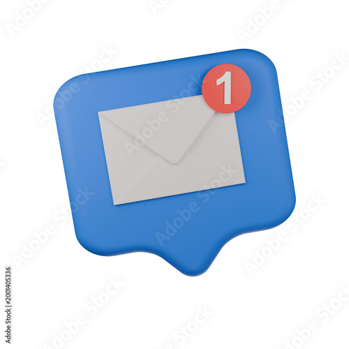 Digital Communication: Capturing the essence of digital communication, a vibrant illustration presents a notification icon, signaling the arrival of a single new message.