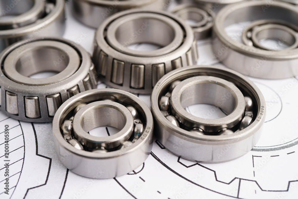 Obraz premium Ball bering circular joint machine component.