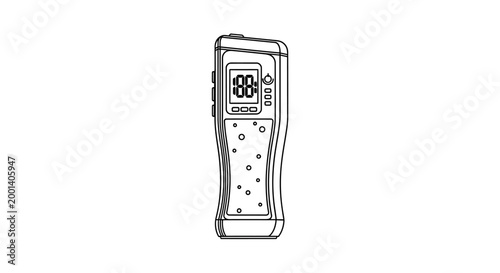 Digital Moisture Meter Line Art Icon