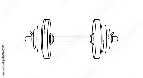 Dumbbell Illustration Line Art for Fitness and Gym Design