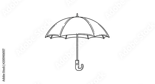 Hand Drawn Sketch of a Classic Open Umbrella